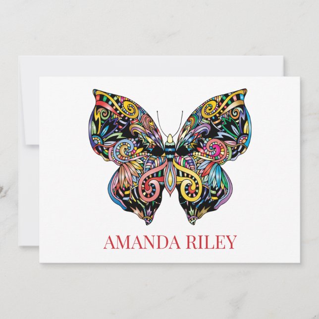 Convite Butterfly / Notecard personalizado (Frente)