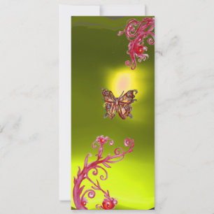 Convite BUTTERFLY TOPAZ, violeta rosa vermelho-amarelo-cla