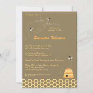 Convite Buzzing Bees Baby Shower Invitation
