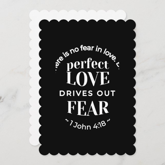 Convite BW 'O Amor Perfeito Expulsa o Medo' - 1 João 4:18 (Frente/Verso)