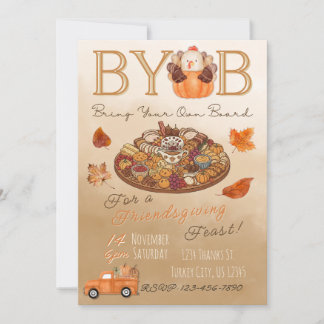 Convite BYOB Charcuterie Board Friendsgiving Feast Invite