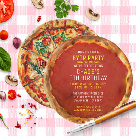 Convite BYOP Construa Sua Própria Pizza Festa de Aniversár