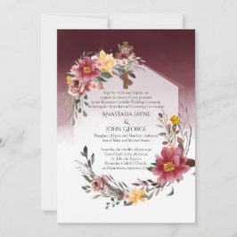 Convite BYZANTINE Betrothal Crowning Cross Floral Cross