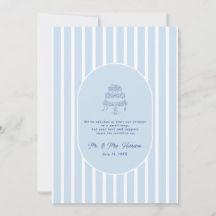 Convite Cabana Listrada Azul Casamento Minimalista