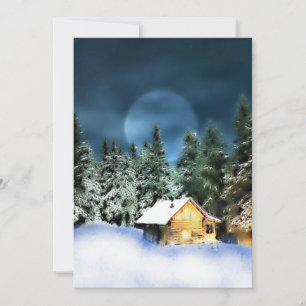 Convite Cabana Rústica de Troncos Lua Cheia