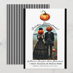 Convite Cabeça de Abóbora Fotografia de Halloween de Outon