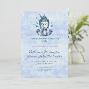 Convite Cabeça de Buda em Aquarela Cerimônia de Casamento 