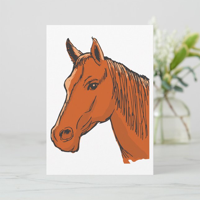 Convite Cabeça de Cavalo Fazenda Animal Marrom (Criador carregado)