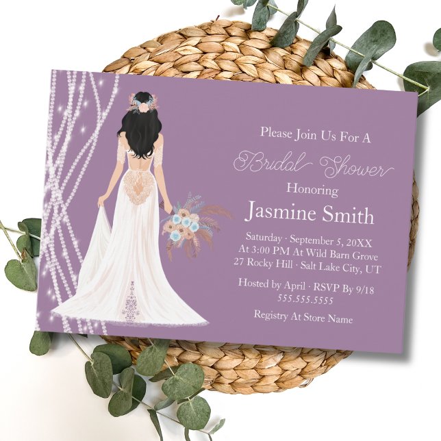 Convite Cabeça Preta Boho Com Chá de panela Pearls (Criador carregado)