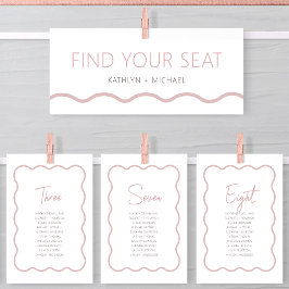 Convite Cabeçalho do Gráfico Sentado Placa Wavy Rosa Espel