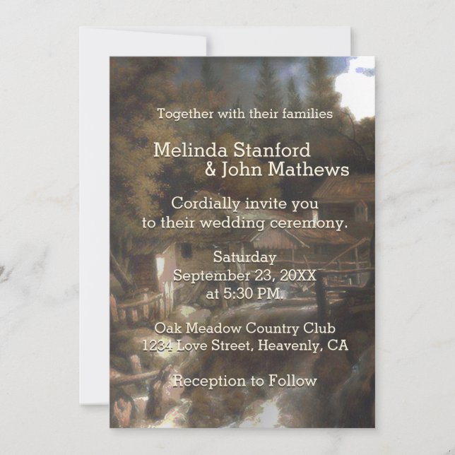 Convite Cabina de País Rústico (Frente)