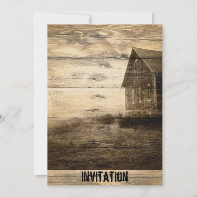 Convite cabine primitiva do país da casa da quinta do país (Frente)