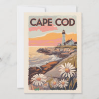 Cabo Cod Massachusetts Painterly Viagem Art Retro