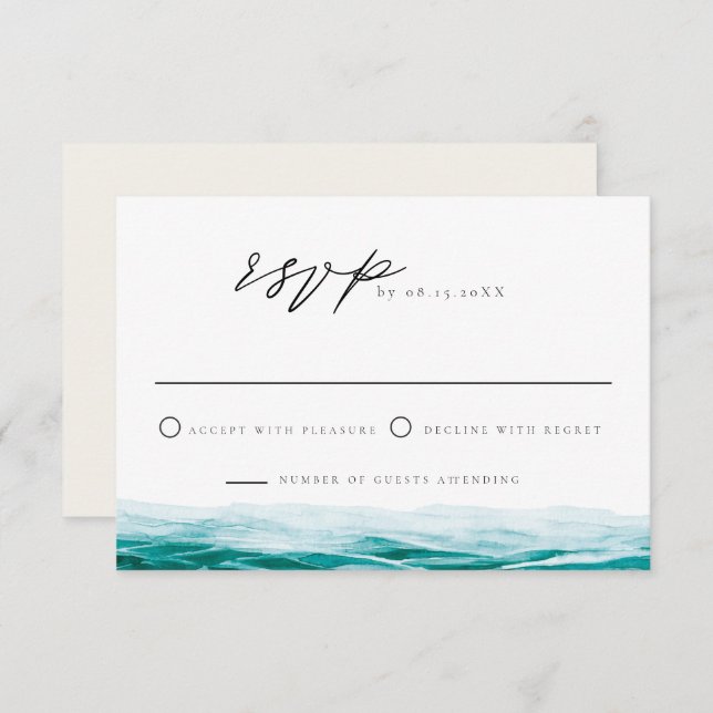 Convite Cabo Mexico Ocean Beach Tropical RSVP Card (Frente/Verso)