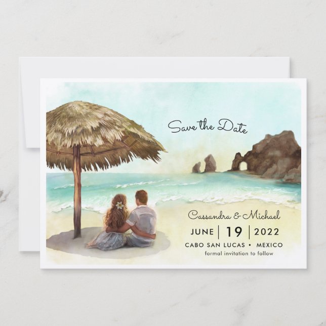 Convite Cabo San Lucas | El Arco | Destination Wedding Inv (Frente)