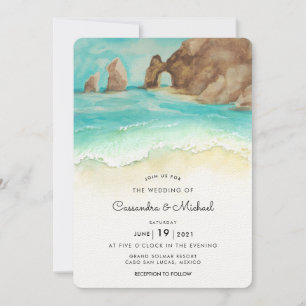 Convite Cabo San Lucas El Arco Destination Wedding Inv