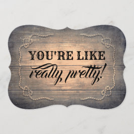 Convite Cabra Engraçada/Madeira Rústica Madrinha de casame