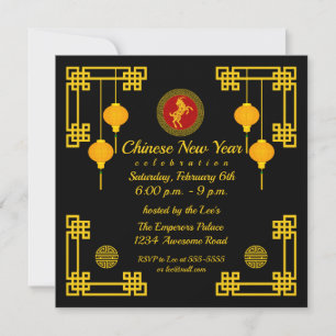 Convite Cabra Ornamenta do Ano Novo Chinês