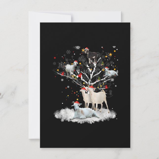 Convite Cabrito De Natal Na Árvore Presente Divertido Para (Frente)