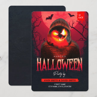 Convite Caça ao Homem Abobrinha Assustador Festa de Hallow