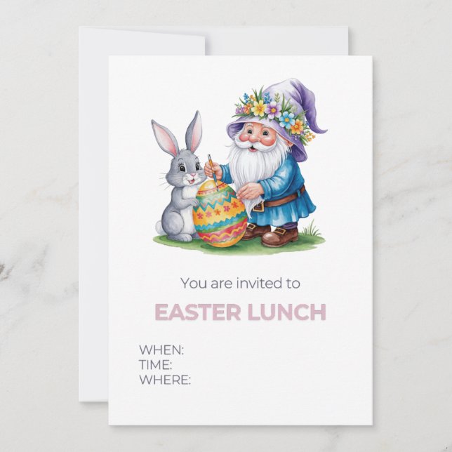 Convite Caça ao Ovo da Páscoa Whimsical: Coelhinho de Aqua (Frente)