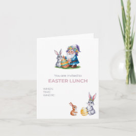 Convite Caça ao Ovo da Páscoa Whimsical: Coelhinho de Aqua