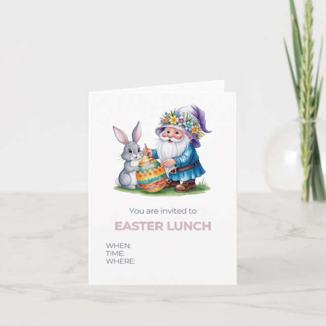 Convite Caça ao Ovo da Páscoa Whimsical: Coelhinho de Aqua (Frente)