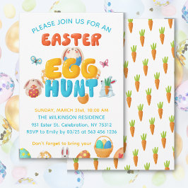 Convite Caça ao Ovo de Páscoa Colorida 