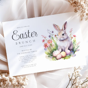 Convite Caça ao Ovo de Páscoa do Coelho Moderno e Brunch d