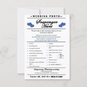Convite Caça ao Tesouro de Fotos de Casamento