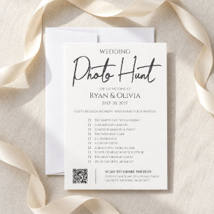 Convite Caça ao Tesouro de Fotos de Casamento Código QR