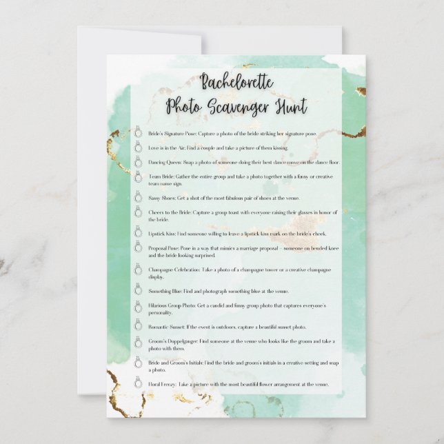 Convite Caça ao Tesouro de Fotos para Despedida de Solteir (Frente)