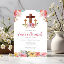 Caça aos Ovos Brunch Floral Aquarela Religioso Pás