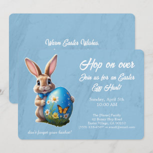 Convite Caça aos Ovos de Páscoa Brunch Pule para o Coelho 