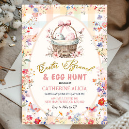 Convite Caça aos Ovos de Páscoa e Brunch com Flor Silvestr