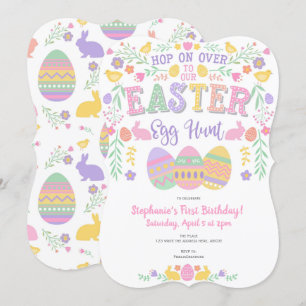 Convite Caça aos ovos de Páscoa, Primavera, Bunny, Festa