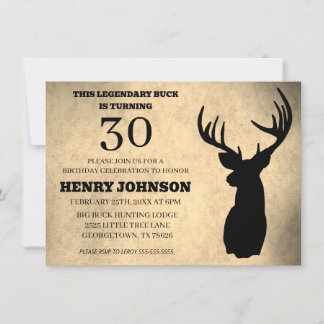 Convite Caça de Aniversário de 30 anos do Buck Lendário