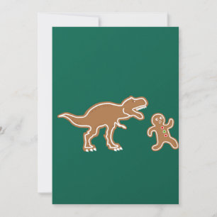 Convite Caça de Biscoito de Natal de Gengibre Dinossauro