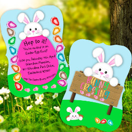 Convite Caça De Ovo De Páscoa Branca E Bonita