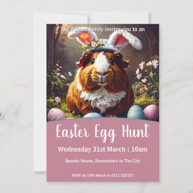 Convite Caça De Ovo De Páscoa Na Guiné (Frente)