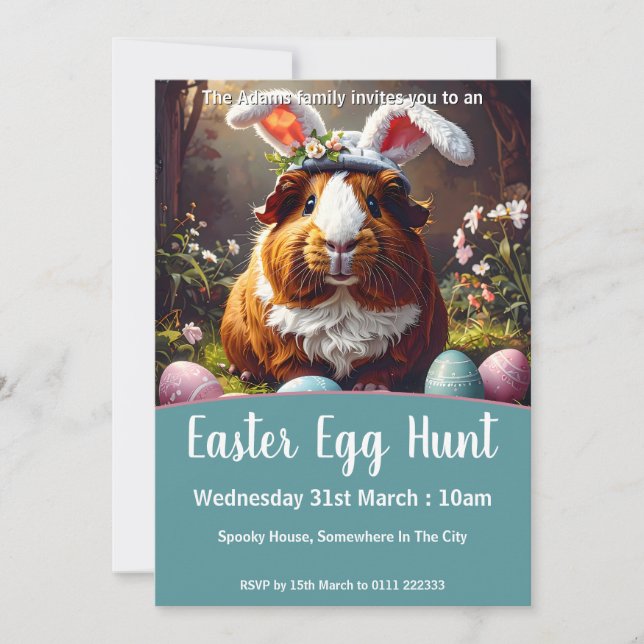 Convite Caça De Ovo De Páscoa Na Guiné (Frente)