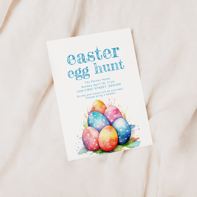 Convite Caça de Ovos de Páscoa Convide com Cesta (Criador carregado)