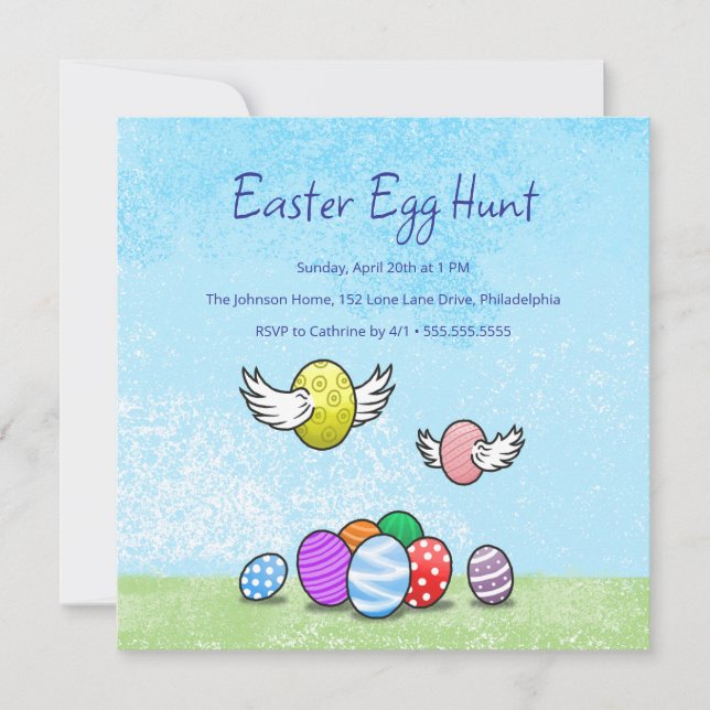 Convite Caça De Ovos De Páscoa Cuta (Frente)