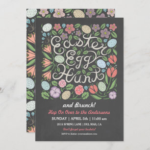 Convite Caça de Ovos de Páscoa e Brunch