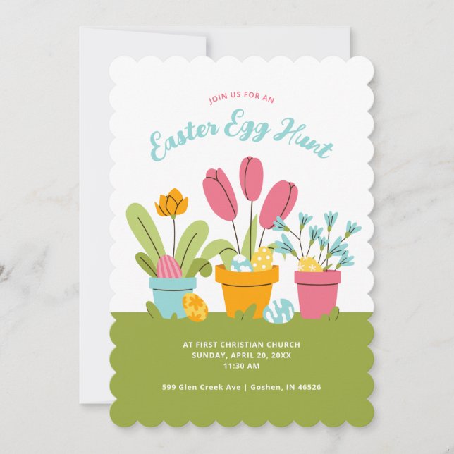 Convite Caça de Ovos de Páscoa na Comunidade (Frente)