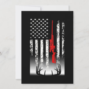 Convite Caça de veados à bandeira americana