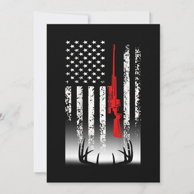 Convite Caça de veados à bandeira americana (Frente)