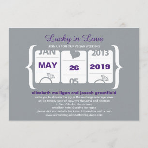 Convite Caça-Níquel Casamento Sortudo no Amor