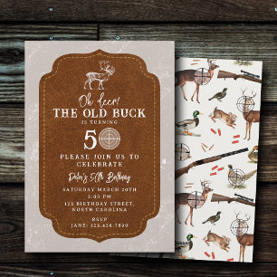 Convite Caça Oh Veado Velho Buck Aniversário Festa Adulto