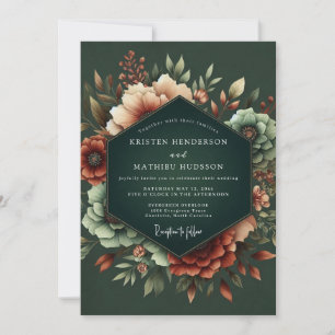 Convite Caça Rust Dramático Desabrochar Casamento